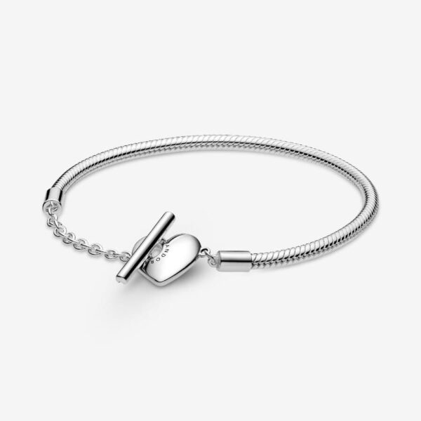 pandora moments t bar heart snake bracelet
