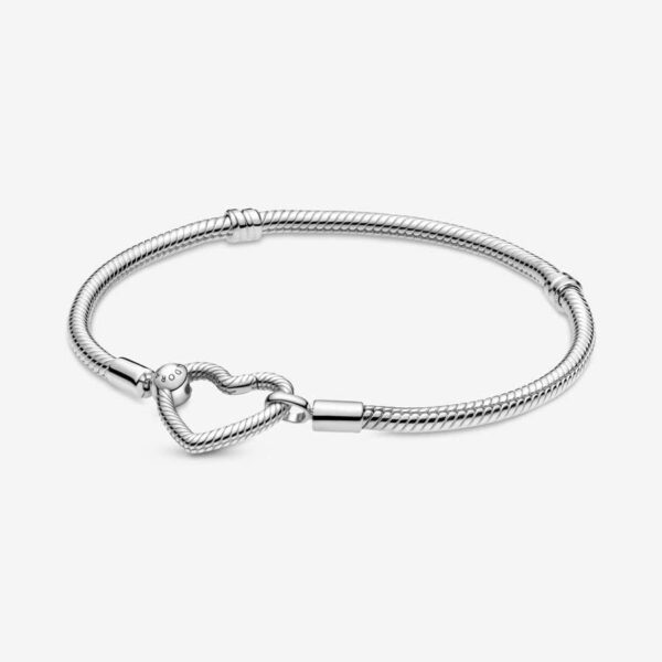 pandora moments heart kont snake chain bracelet