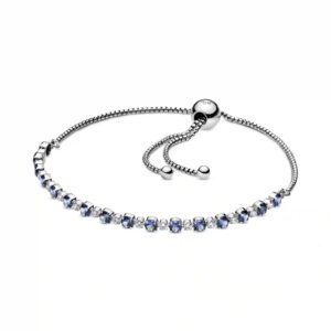 blue & clear sparkle slider bracelet blue & clear sparkle slider bracelet