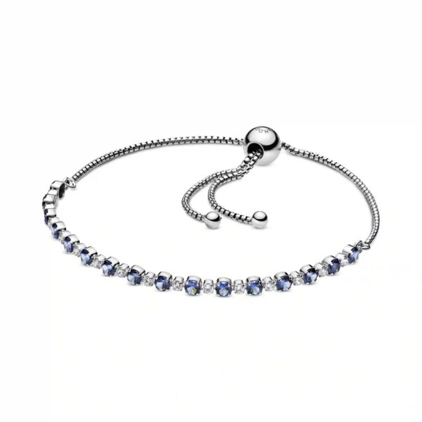 blue & clear sparkle slider bracelet