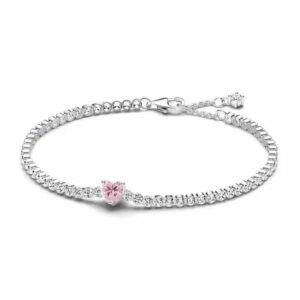 pink sparkle heart tennis bracelet pink sparkle heart tennis bracelet