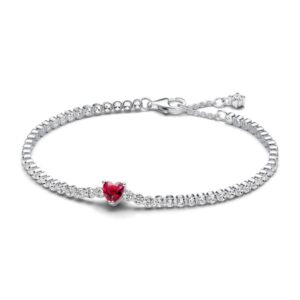 red sparkle heart tennis bracelet red sparkle heart tennis bracelet