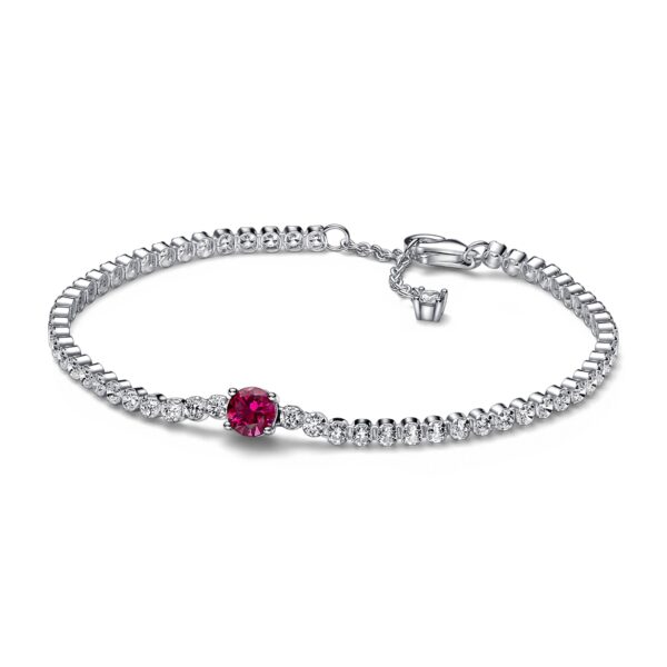 red sparkling round pave bracelet